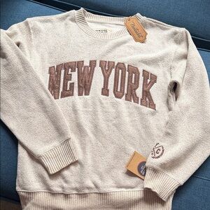 New York Beige Crewneck Sweater